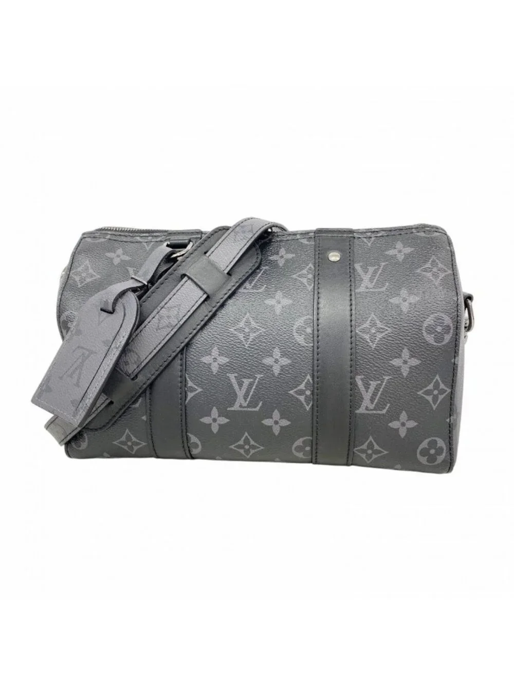 Louis Vuitton Shoulder Bag Monogram Eclipse City Keepall Black Gray